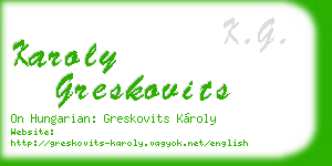 karoly greskovits business card
